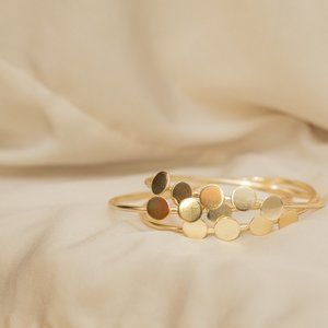 Sunbeam Bangle: Hammered Stacking Bangle Bracelet